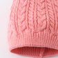 Bubblegum pink cable knit pom pom beanie hat baby toddler adult