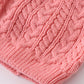 Bubblegum pink cable knit pom pom beanie hat baby toddler adult