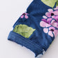Navy floral print bamboo baby gown