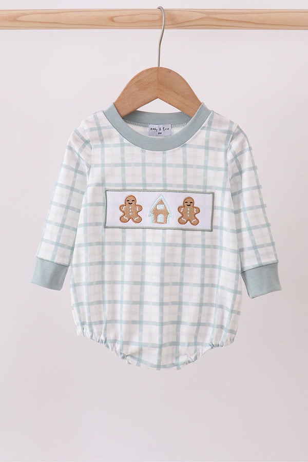 Blue gingerbread embroidery bubble