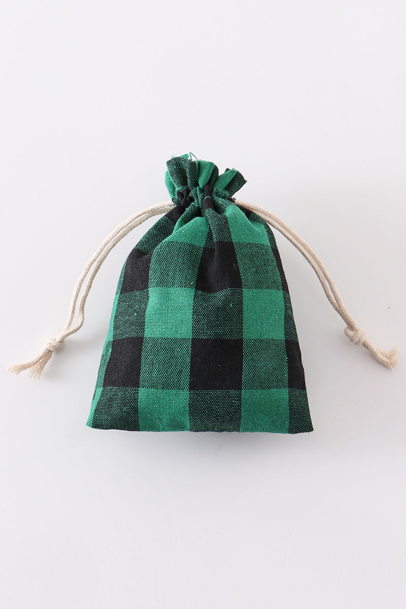 Red Green Black check gift bag