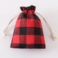 Red Green Black check gift bag