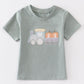 Green train pumpkin applique boy top