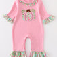 Pink pumpkin applique girl romper