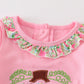 Pink pumpkin applique girl romper