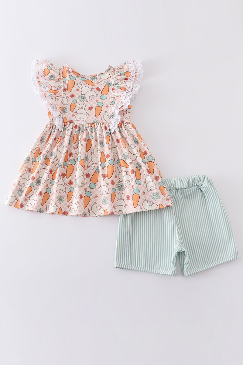 bunny carrot print girl set