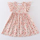 Pink easter bunny print ruffle dress