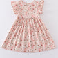 Pink easter bunny print ruffle dress