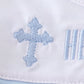 Blue easter plaid he is risen embroidery boy top