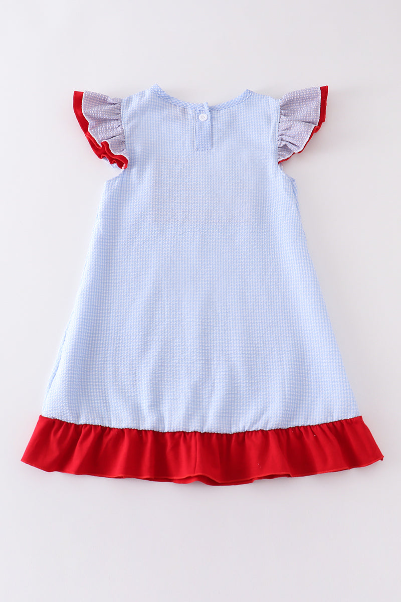 Patriotic flag applique dress