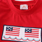 Patriotic flag embroidery smocked boy top