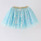 Blue sequin tulle tutu skirt