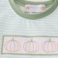 Green pumpkin embroidery stripe boy set