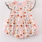 Coral pumpkin print girl bubble