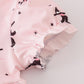 Pink bat print tiered dress