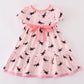 Pink bat print tiered dress