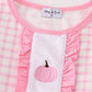 Pink pumpkin embroidery plaid girl set