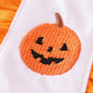 Pink halloween ghost pumpkin embroidery girl set