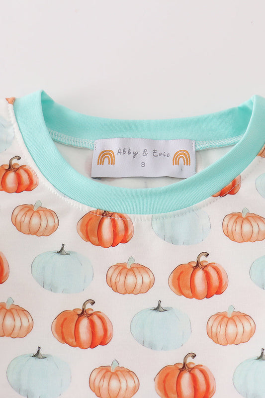 Pumkin print boy pajamas set