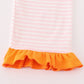 Pink stripe pumpkin applique girl set