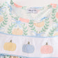 Blue pumpkin embroidery ruffle dress