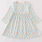 Blue pumpkin print girl dress