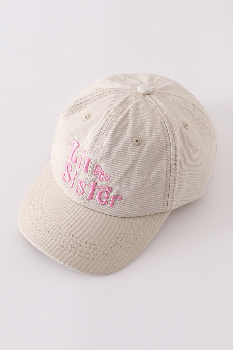 Khaki sister embroidery baseball cap