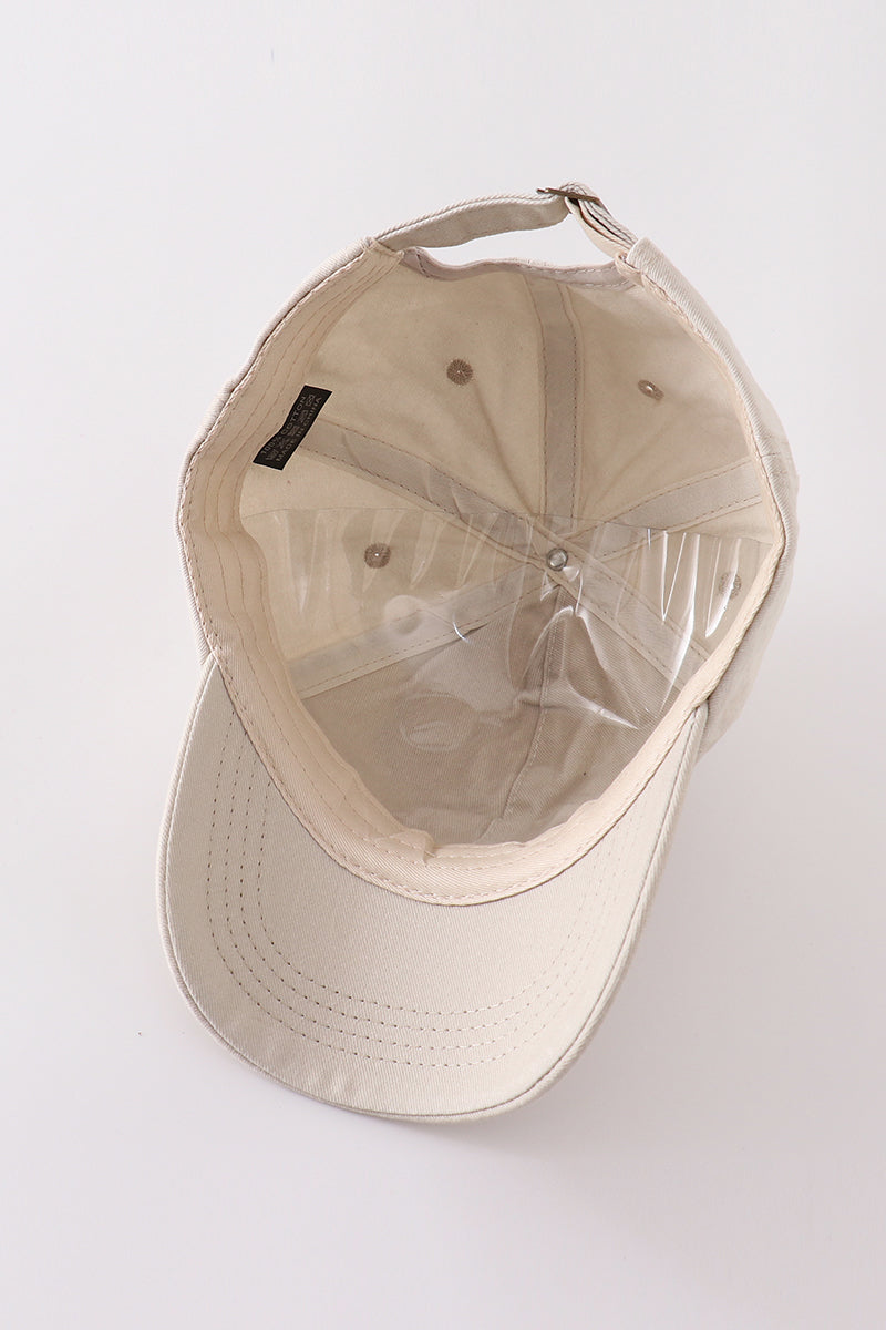 Khaki sister embroidery baseball cap