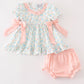 Pink pumpkin print baby girl set