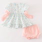 Pink pumpkin print baby girl set