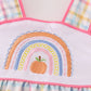 Rainbow pumpkin embroidery plaid girl bubble