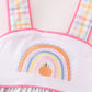 Rainbow pumpkin embroidery plaid baby girl set