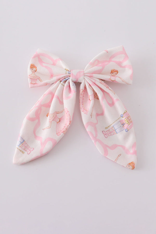 Pink nutcracker print sailor bow
