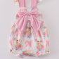 Pink easter bunny bow girl bubble