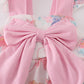 Pink easter bunny bow girl bubble