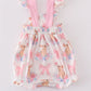 Pink easter bunny bow girl bubble