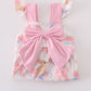 Pink easter bunny bow girl bubble