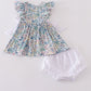 Vintage meadow print bow bloomer set