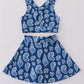 Blue conch print tennis skort set
