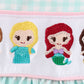 Blue princess embroidery girl gingham dress