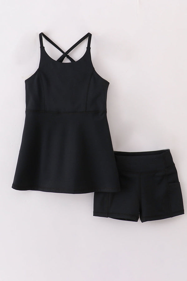 Black girl mom&me 2pc active dress