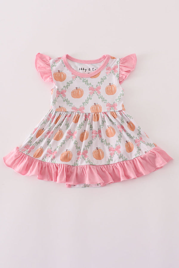 Pink pumpkin bamboo ruffle bubble