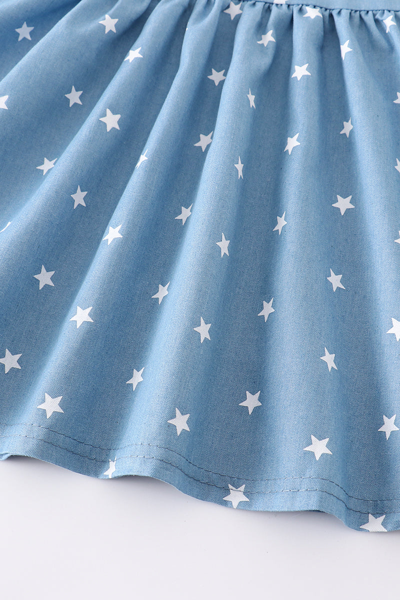 Blue star pom pom dress