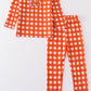 Orange plaid girl pajamas set