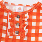 Orange plaid girl pajamas set