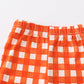 Orange plaid girl pajamas set