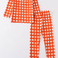 Orange plaid girl pajamas set