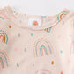 Rainbow ruffle baby onesie