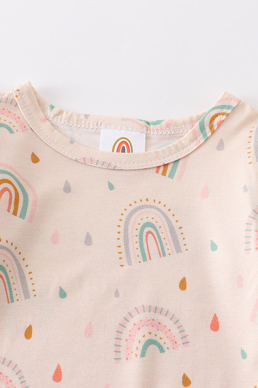 Rainbow ruffle baby onesie