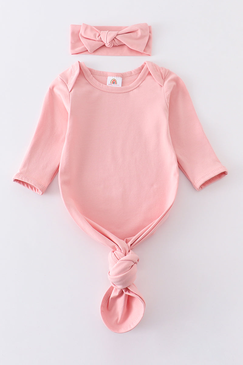 Pink head band baby gown